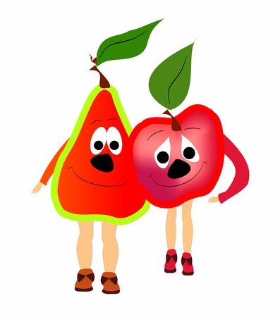 pear and appleのイラスト素材