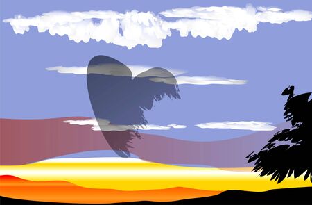 heart in the skyのイラスト素材