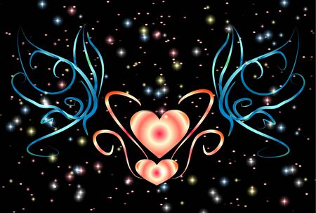 Heart and butterflyのイラスト素材