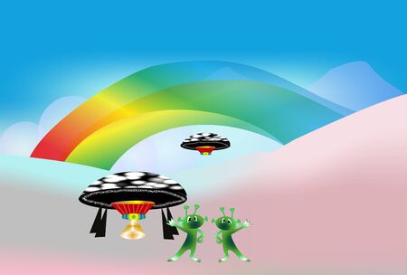 on an alien planetのイラスト素材