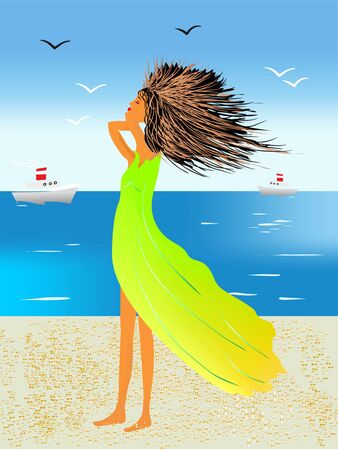 wind in your hair,のイラスト素材