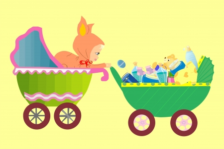 Shopping babyのイラスト素材