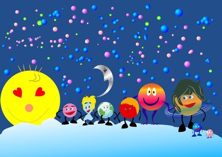 solar systemのイラスト素材