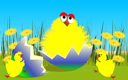 Easter compositionのイラスト素材