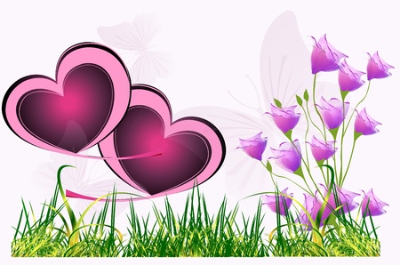 background with heartsのイラスト素材