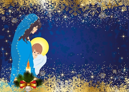 Mary with Jesus,のイラスト素材