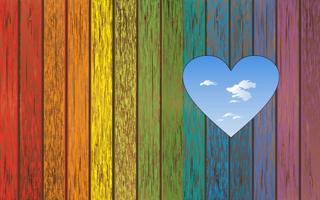 fence and heartのイラスト素材