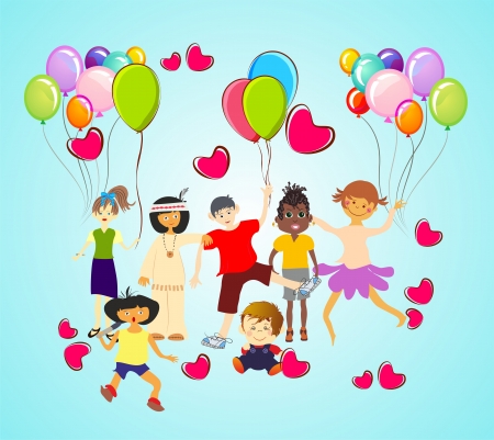 happy childrenのイラスト素材