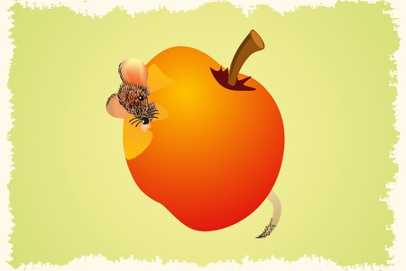 apple and mouseのイラスト素材