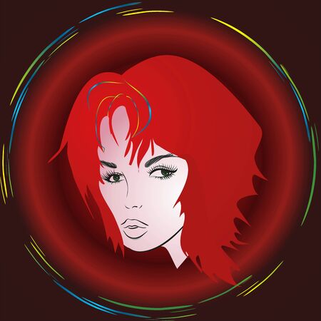 girl with red hair, のイラスト素材