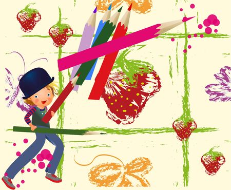 fun with crayons,のイラスト素材