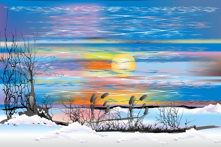winter landscape,のイラスト素材