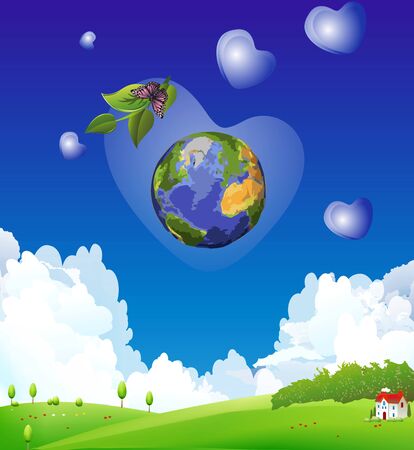 Earth day vector conceptのイラスト素材