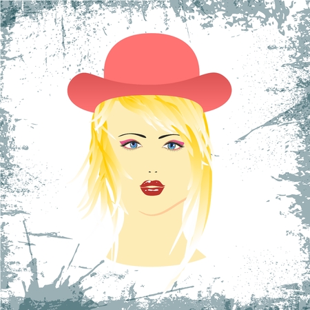 Woman in hat,のイラスト素材