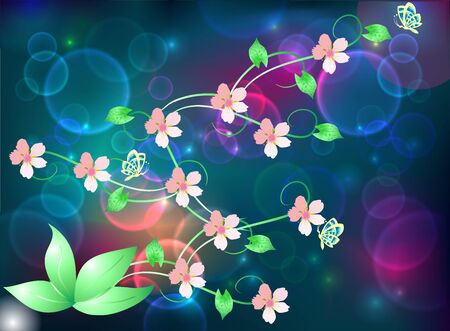 Spring in the night,のイラスト素材