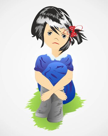 sad girlのイラスト素材