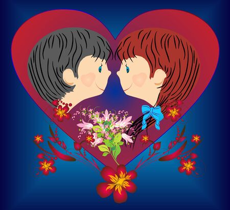Teens and loveのイラスト素材