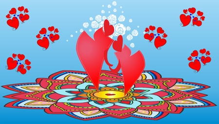 abstract dance heartsのイラスト素材