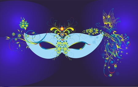 Illustration for blue carnival mask - Royalty Free Image