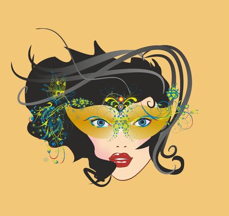 carnival mask and face,のイラスト素材