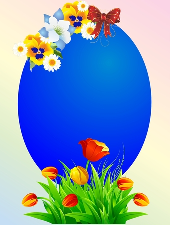 Easter decoration with Easter eggのイラスト素材