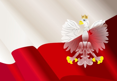 white and red composition with the emblem of Polandのイラスト素材
