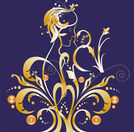 composition with a mother who is holding a babyのイラスト素材