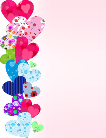 Valentine's Day composition with colorful heartsのイラスト素材