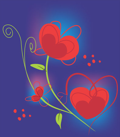 composition with hearts forming a flowerのイラスト素材