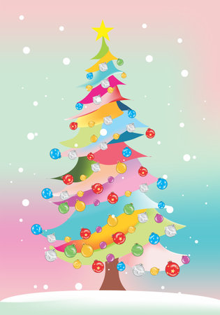 composition with christmas tree for christmasのイラスト素材