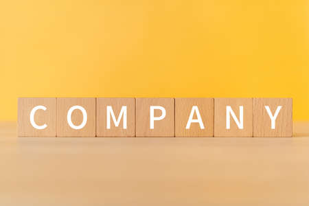 Wooden blocks with "COMPANY" text of concept.の写真素材