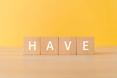 Havana word made of wooden cubes on a yellow background.の写真素材