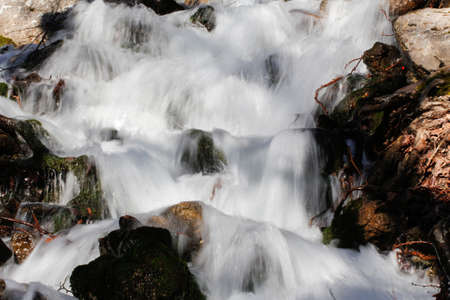 Mountain stream. Water stream. Waterfall stream.の写真素材