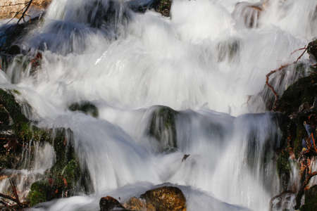 Mountain stream. Water stream. Waterfall stream.