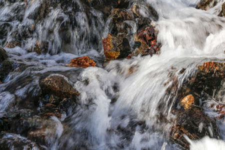 Mountain stream. Water stream. Waterfall stream.の写真素材