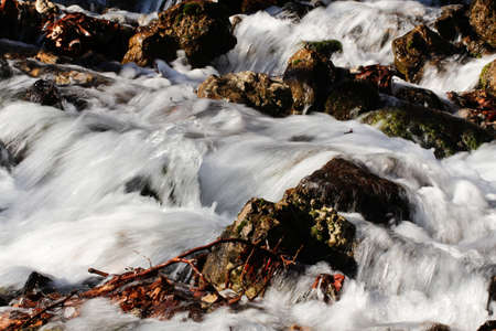 Mountain stream. Water stream. Waterfall stream.