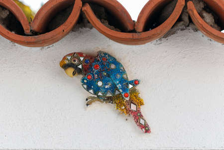 Parrot - kids toys. Wall hanging ornamental birds. Hanging decoration birds.の写真素材