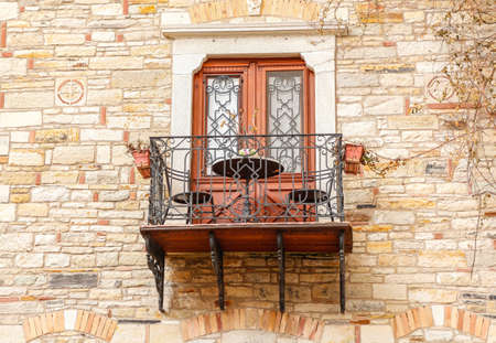 Window.old barred windows ornamented with metal lattice.の写真素材