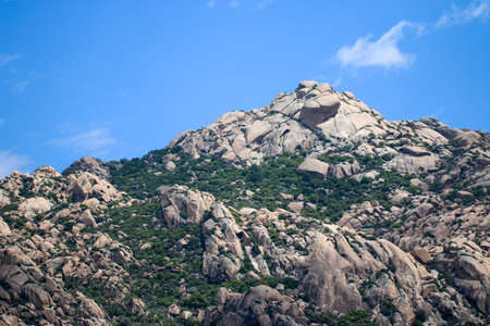 Rock formations on Lake Bafa. Landscape with great nature - Mugla - Turkey. Latmos.の写真素材
