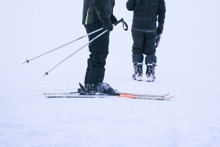 Skiing at the ski resort.の写真素材