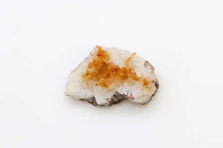 Citrine semigem geode crystals geological mineral isolated.の写真素材