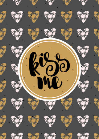 Valentine's day gift or greeting cards, simple flat style with romantic elements. Vector illustration.のイラスト素材