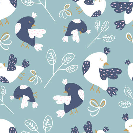 Easter seamless pattern. Vector illustration. For textiles, postcards, and Wallpapers. Printing on...