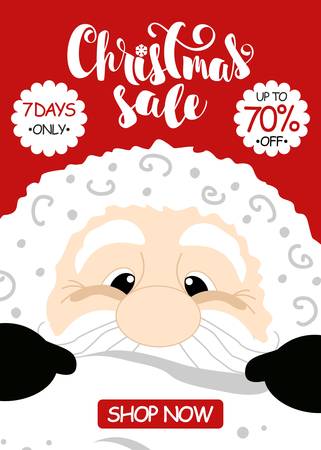 Christmas sale. Vector illustration of a poster with a handwritten modern inscription. Printing on paper, postcards, invitations.のイラスト素材