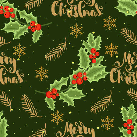 Seamless pattern with Christmas elements. Vector illustration. Printing on paper and fabric.のイラスト素材