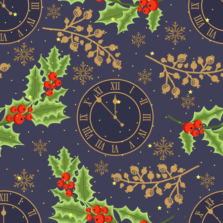 Seamless pattern with Christmas elements. Vector illustration. Printing on paper and fabric.のイラスト素材