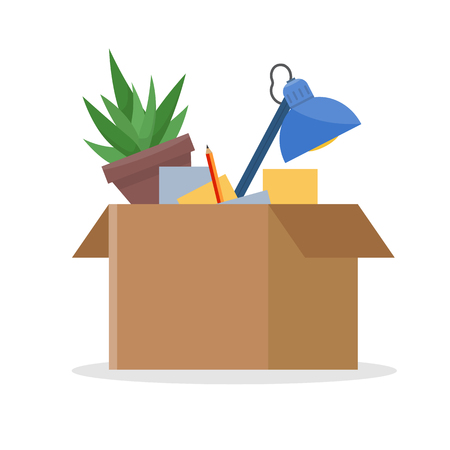 Office cardboard boxのイラスト素材