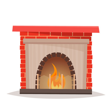 House fireplace on isolated background.のイラスト素材