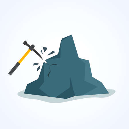 Mining pickaxe. Flat style vector.のイラスト素材