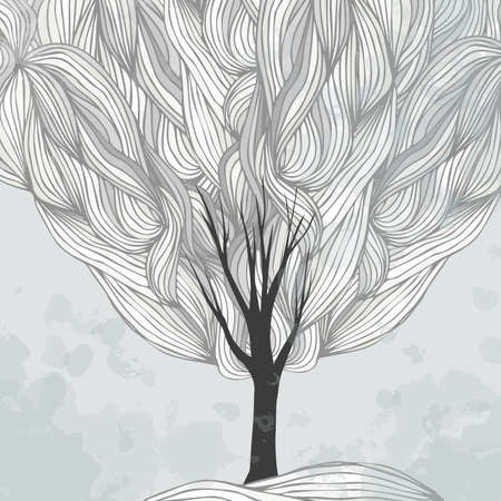 Tree. Winter. Snow. Background. textureのイラスト素材